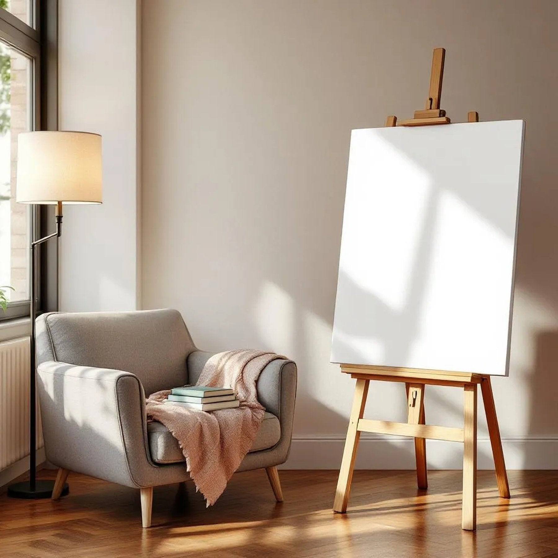 Reading Nook High-Res Frame Mockup — Plain Square Frame Portrait 2:3 — Perspective View — #03016 | MockupBulk