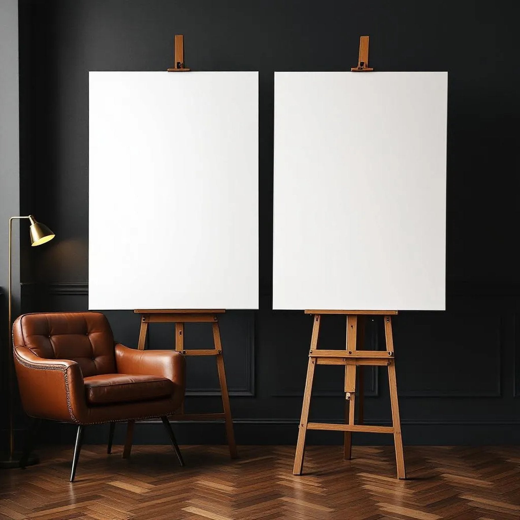 Reading Nook Room Scene Mockup — Plain Square Frame Portrait 5:7 — Perspective View — #03018 | MockupBulk