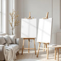 Scandinavian Wall Art Mockup — Plain Square Frame Portrait 2:3 — Perspective View — #02728 | MockupBulk