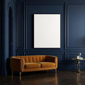 Art Deco Interior Frame Mockup — Plain Square Frame Landscape 11x14 — Perspective View — #02816 | MockupBulk