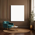 Art Deco Premium Interior Mockup — Plain Square Frame Portrait 2:3 — Perspective View — #02817 | MockupBulk