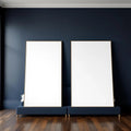 Dark Bedroom Premium Interior Mockup — Plain Square Frame Portrait 2:3 — Perspective View — #02794 | MockupBulk
