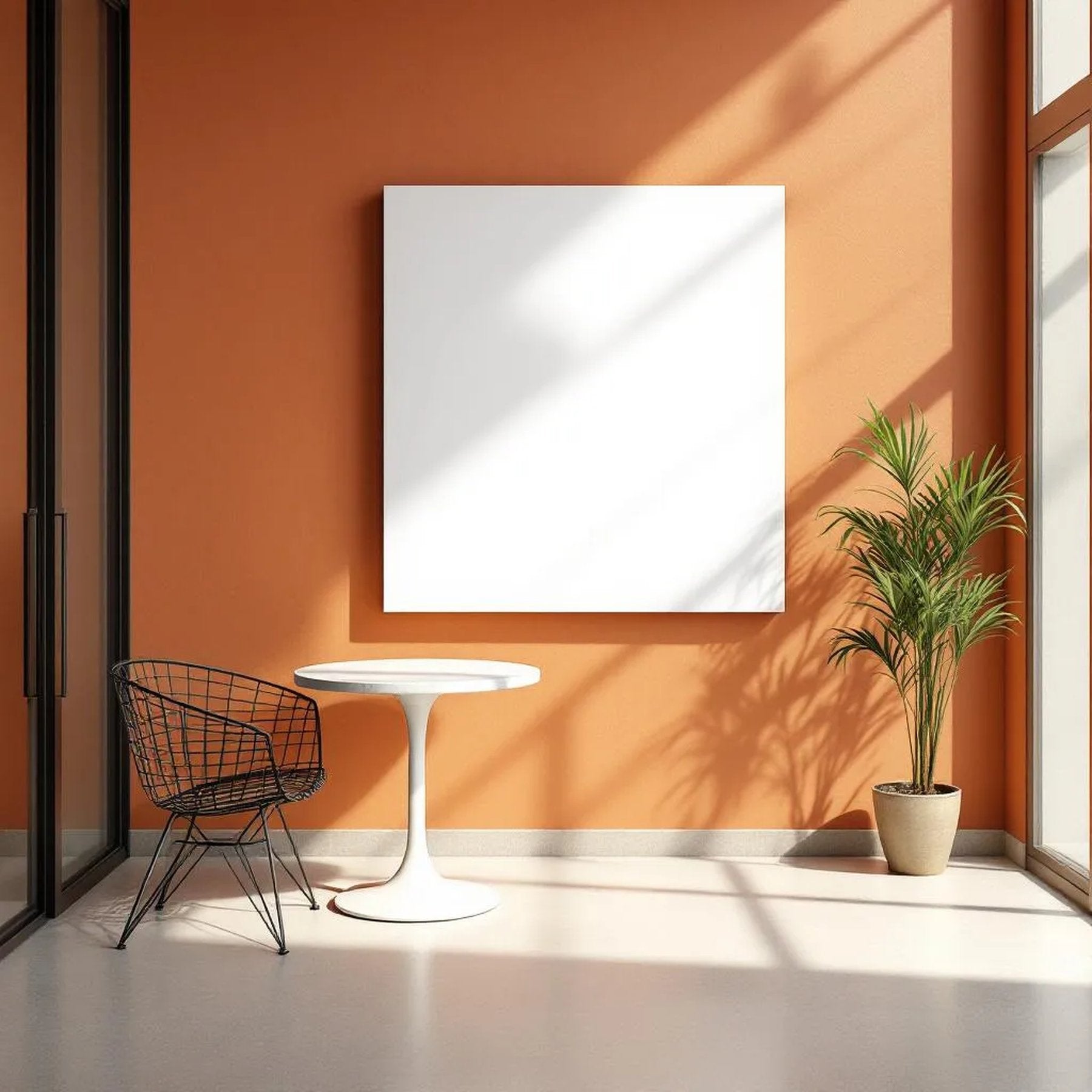 Cafe & Bar Styled Room Mockup — Plain Square Frame Portrait 2:3 — Perspective View — #03057 | MockupBulk