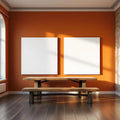 Dining Room Frame Display Mockup — Plain Square Frame Portrait 4:5 — Perspective View — #02988 | MockupBulk