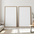 Farmhouse Room Scene Mockup — Plain Square Frame Portrait 4:5 — Perspective View — #03178 | MockupBulk