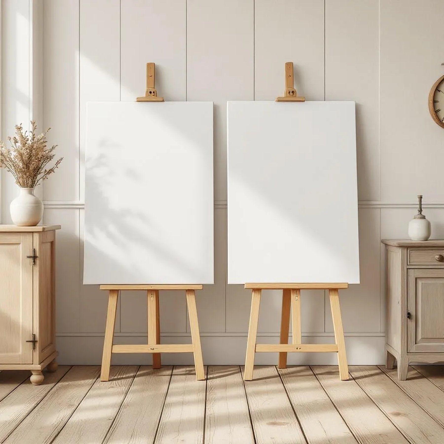 Farmhouse Professional Frame Mockup — Plain Square Frame Portrait 2:3 — Perspective View — #03179 | MockupBulk