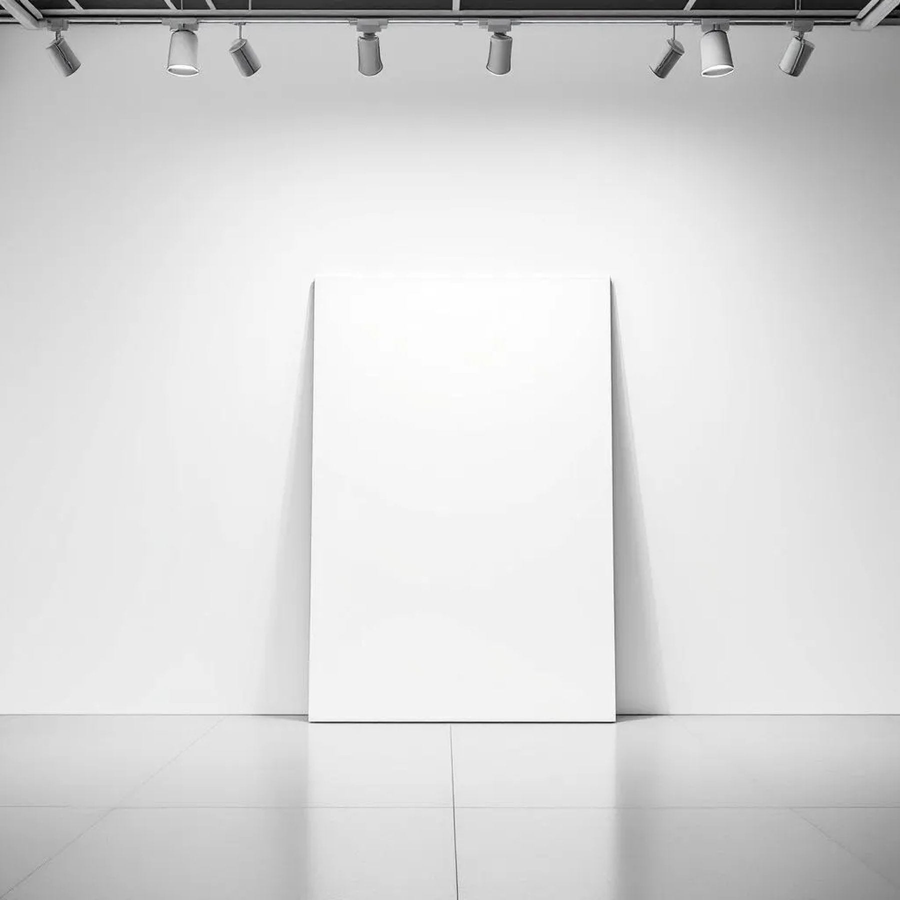 White Gallery Wall Interior Frame Mockup — Plain Square Frame Square 1:1 — Perspective View — #02839 | MockupBulk