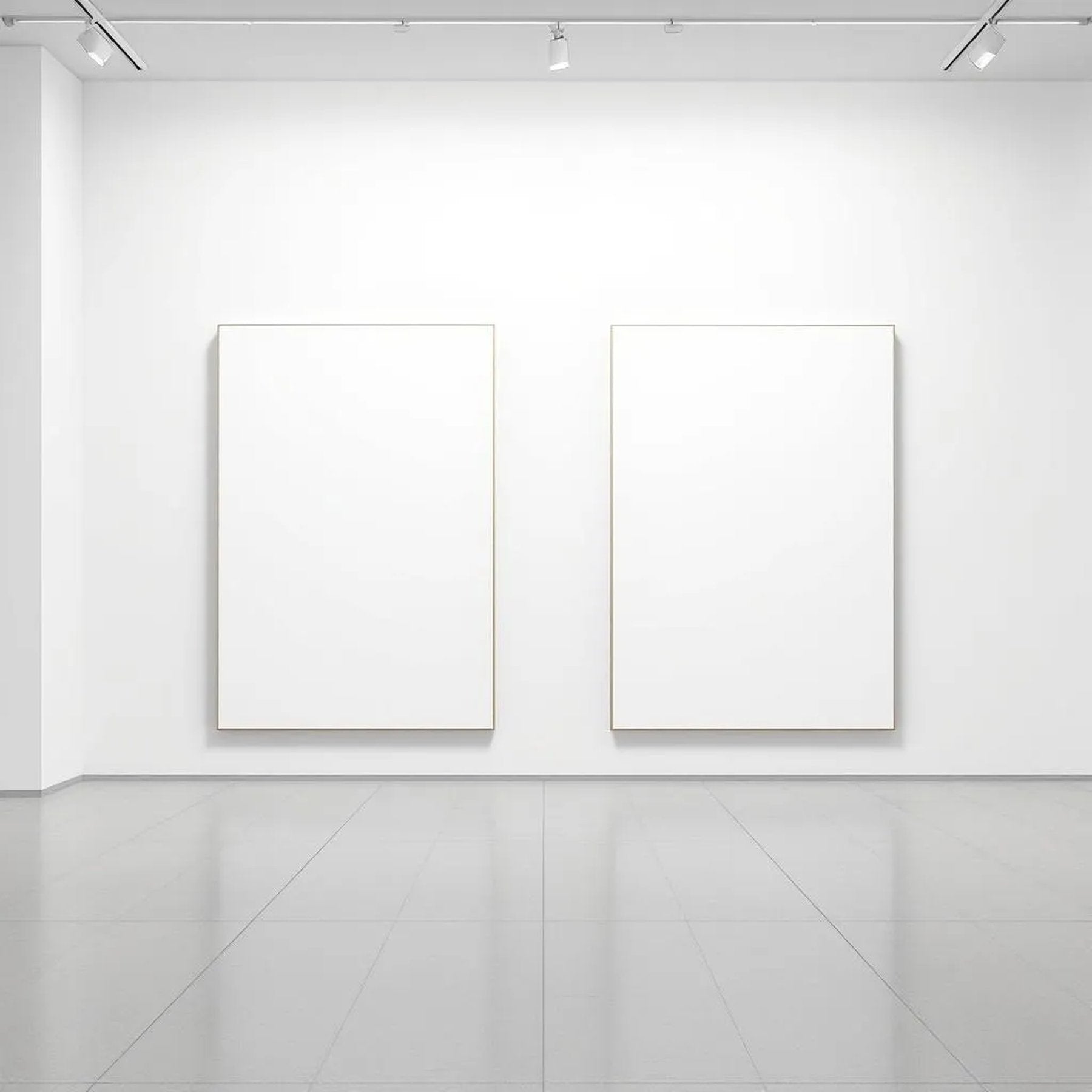 White Gallery Wall Lifestyle Frame Mockup — Plain Square Frame Square 1:1 — Perspective View — #02842 | MockupBulk