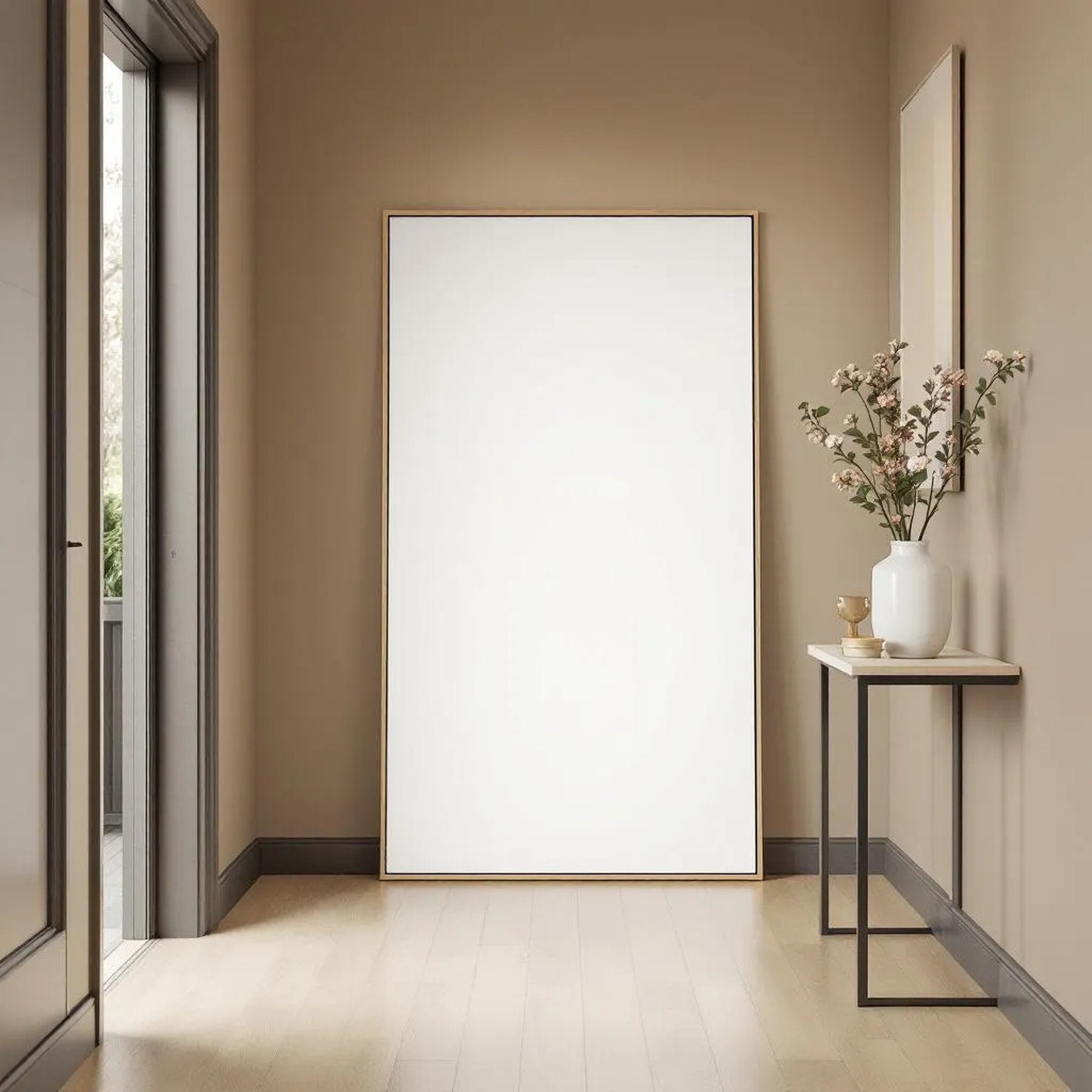 Hallway Interior Frame Mockup — Plain Square Frame Portrait 2:3 — Perspective View — #02959 | MockupBulk