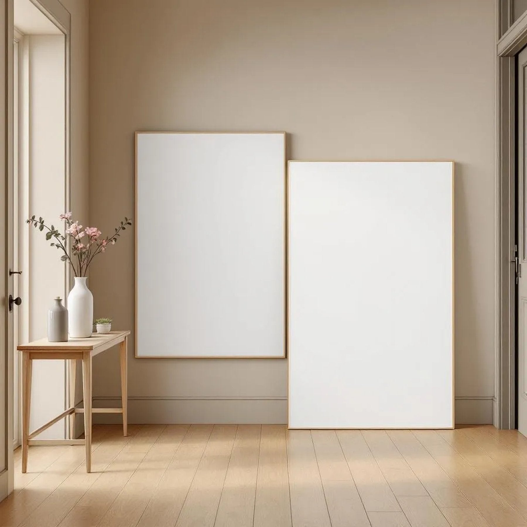 Hallway Editorial Room Mockup — Plain Square Frame Portrait 2:3 — Perspective View — #02962 | MockupBulk
