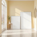 Hallway Lifestyle Frame Mockup — Plain Square Frame Portrait 2:3 — Perspective View — #02964 | MockupBulk