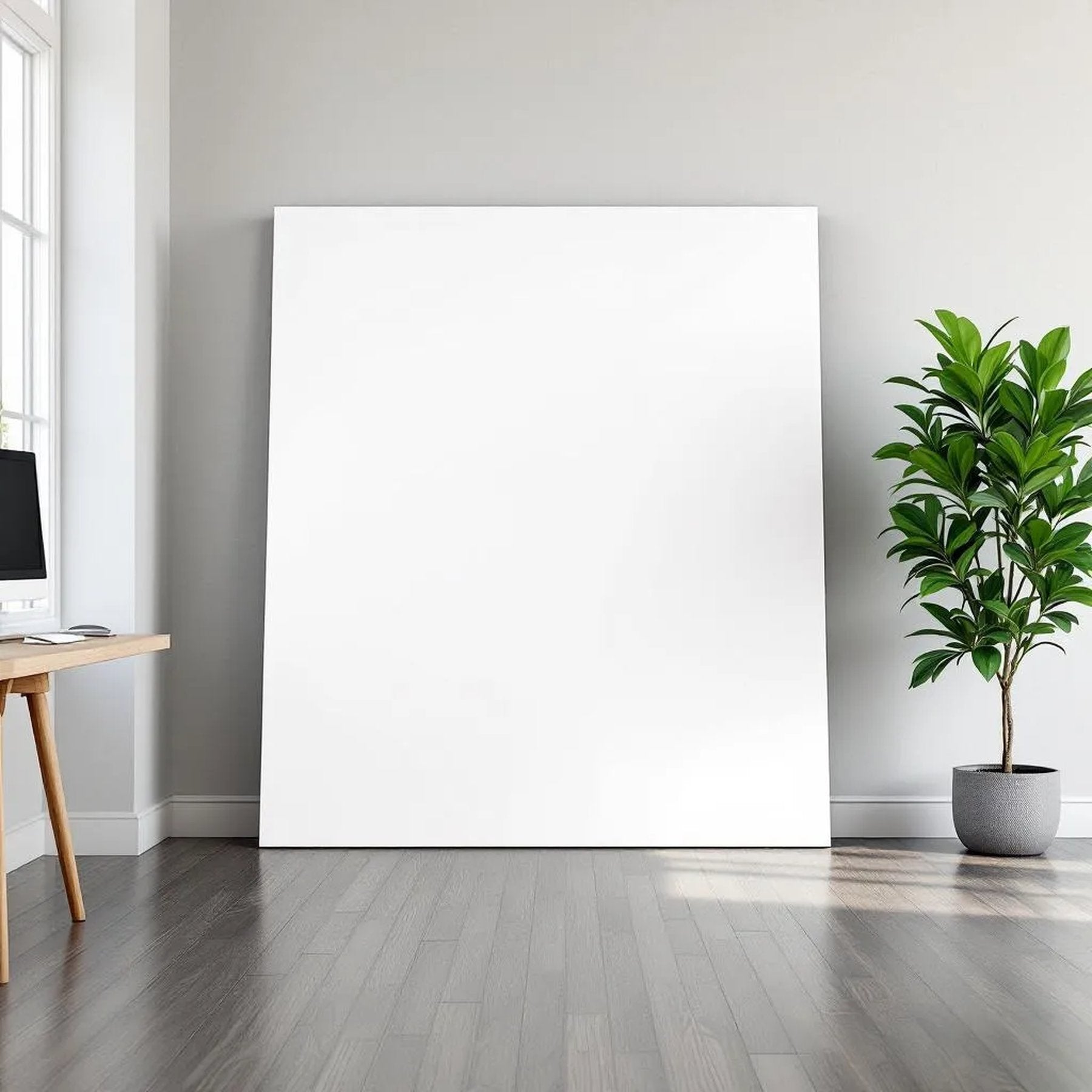 Home Office Frame Display Mockup — Plain Square Frame Portrait 4:5 — Perspective View — #02937 | MockupBulk
