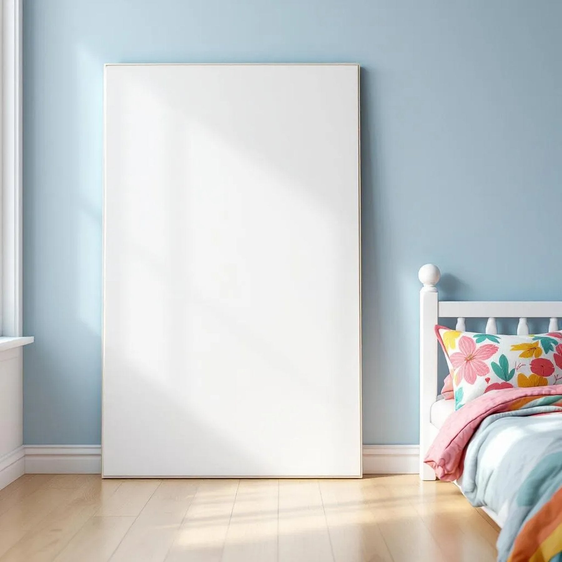 Kids Room Editorial Room Mockup — Plain Square Frame Portrait 2:3 — Perspective View — #02911 | MockupBulk