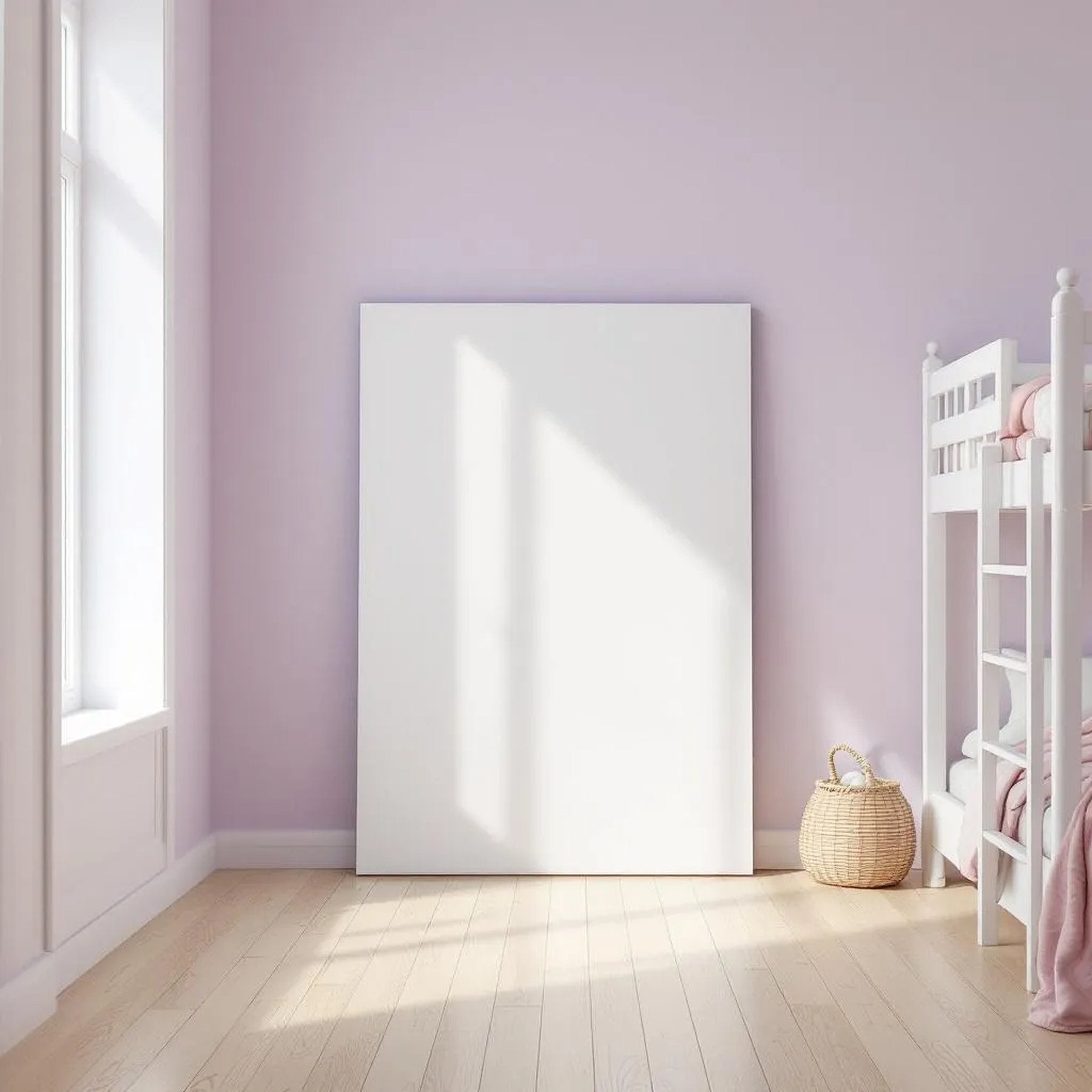 Kids Room Wall Art Mockup — Plain Square Frame Portrait 2:3 — Perspective View — #02913 | MockupBulk