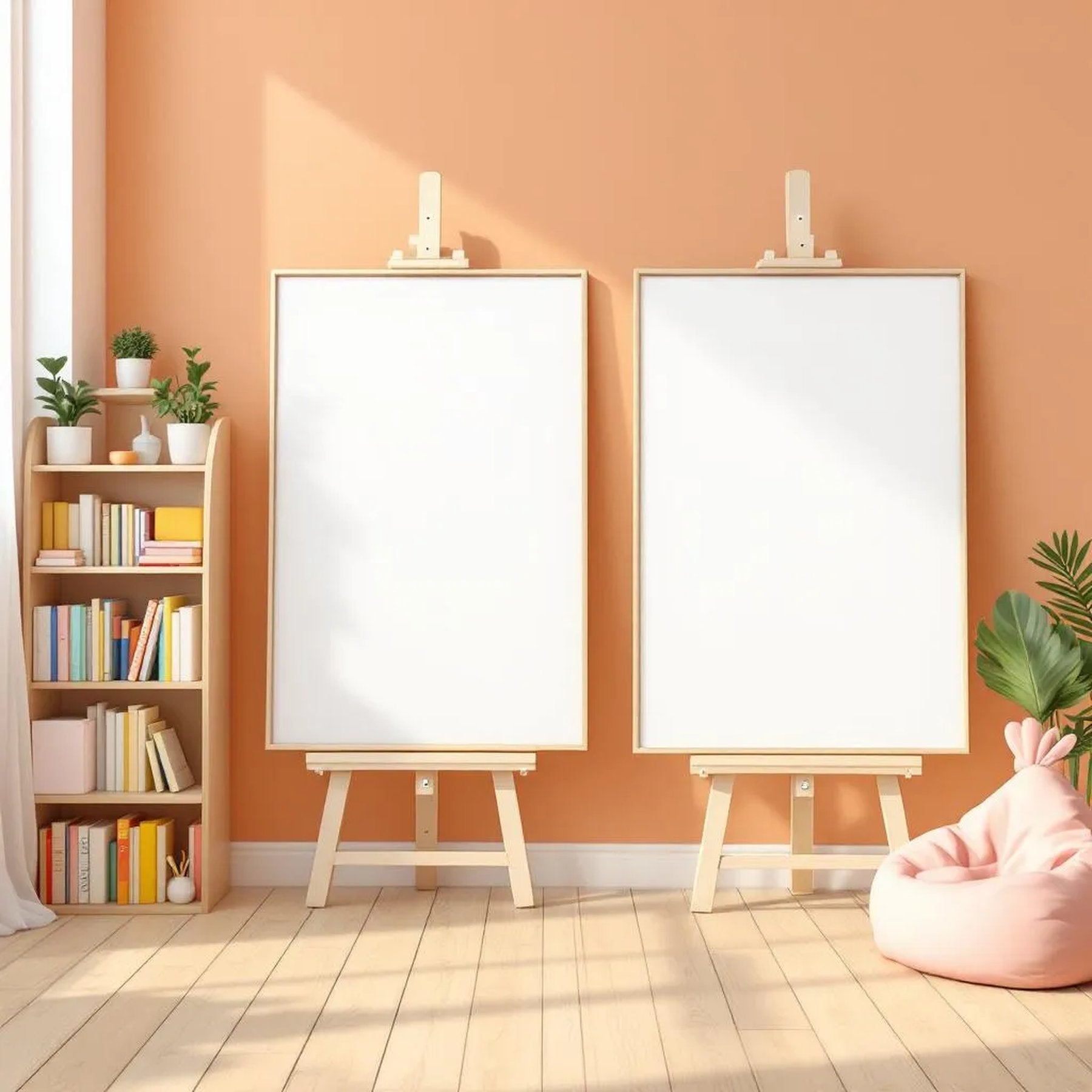 Kids Room Lifestyle Frame Mockup — Plain Square Frame Portrait 2:3 — Perspective View — #02915 | MockupBulk
