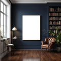 Library & Study Wall Art Mockup — Plain Square Frame Portrait 5:7 — Perspective View — #03079 | MockupBulk