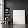Library & Study Room Scene Mockup — Plain Square Frame Portrait 4:5 — Perspective View — #03081 | MockupBulk