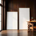 Library & Study Professional Frame Mockup — Plain Square Frame Portrait 2:3 — Perspective View — #03083 | MockupBulk