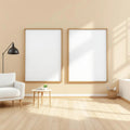 Minimalist White Interior Frame Mockup — Plain Square Frame Square 1:1 — Perspective View — #02698 | MockupBulk