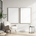 Minimalist White High-Res Frame Mockup — Plain Square Frame Square 1:1 — Perspective View — #02699 | MockupBulk