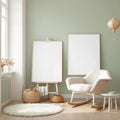 Nursery Frame Display Mockup — Plain Square Frame Portrait 2:3 — Perspective View — #02890 | MockupBulk