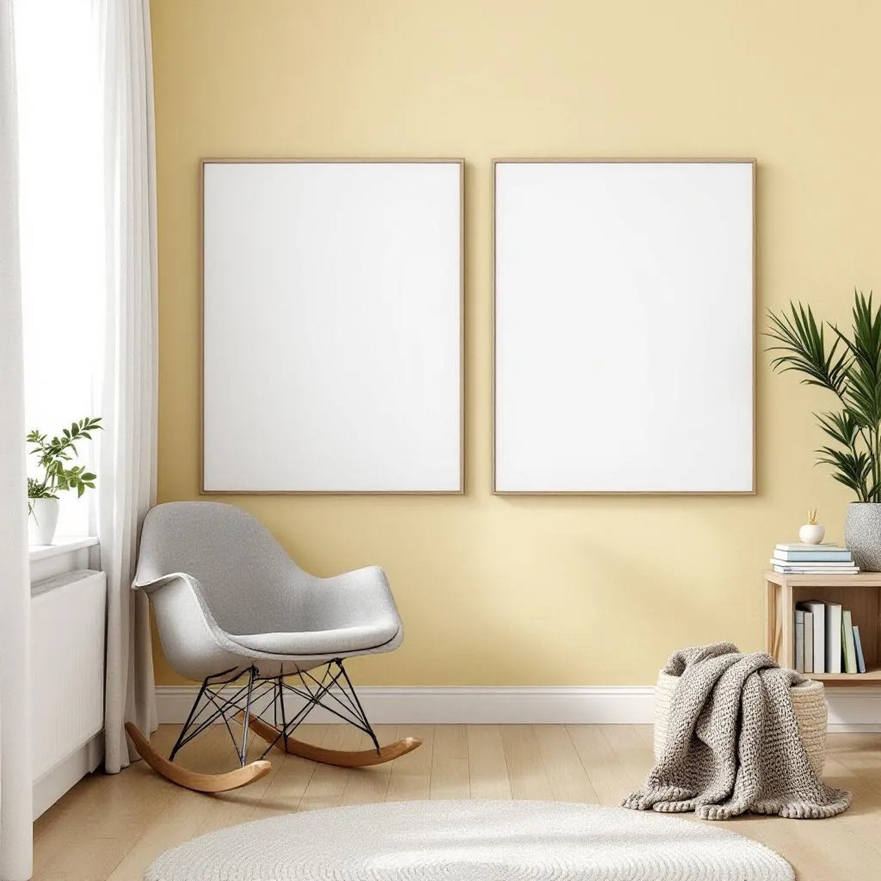 Nursery High-Res Frame Mockup — Plain Square Frame Portrait 2:3 — Perspective View — #02892 | MockupBulk