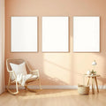 Nursery Interior Frame Mockup — Plain Square Frame Portrait 2:3 — Perspective View — #03198 | MockupBulk