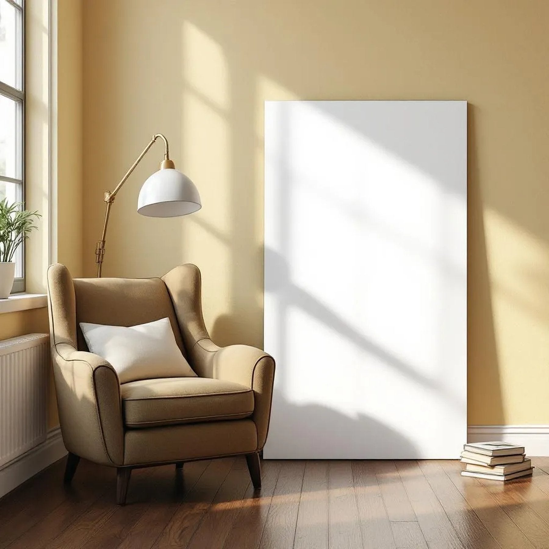 Reading Nook Professional Frame Mockup — Plain Square Frame Portrait 2:3 — Perspective View — #03007 | MockupBulk