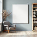 Reading Nook Frame Display Mockup — Plain Square Frame Portrait 2:3 — Perspective View — #03008 | MockupBulk