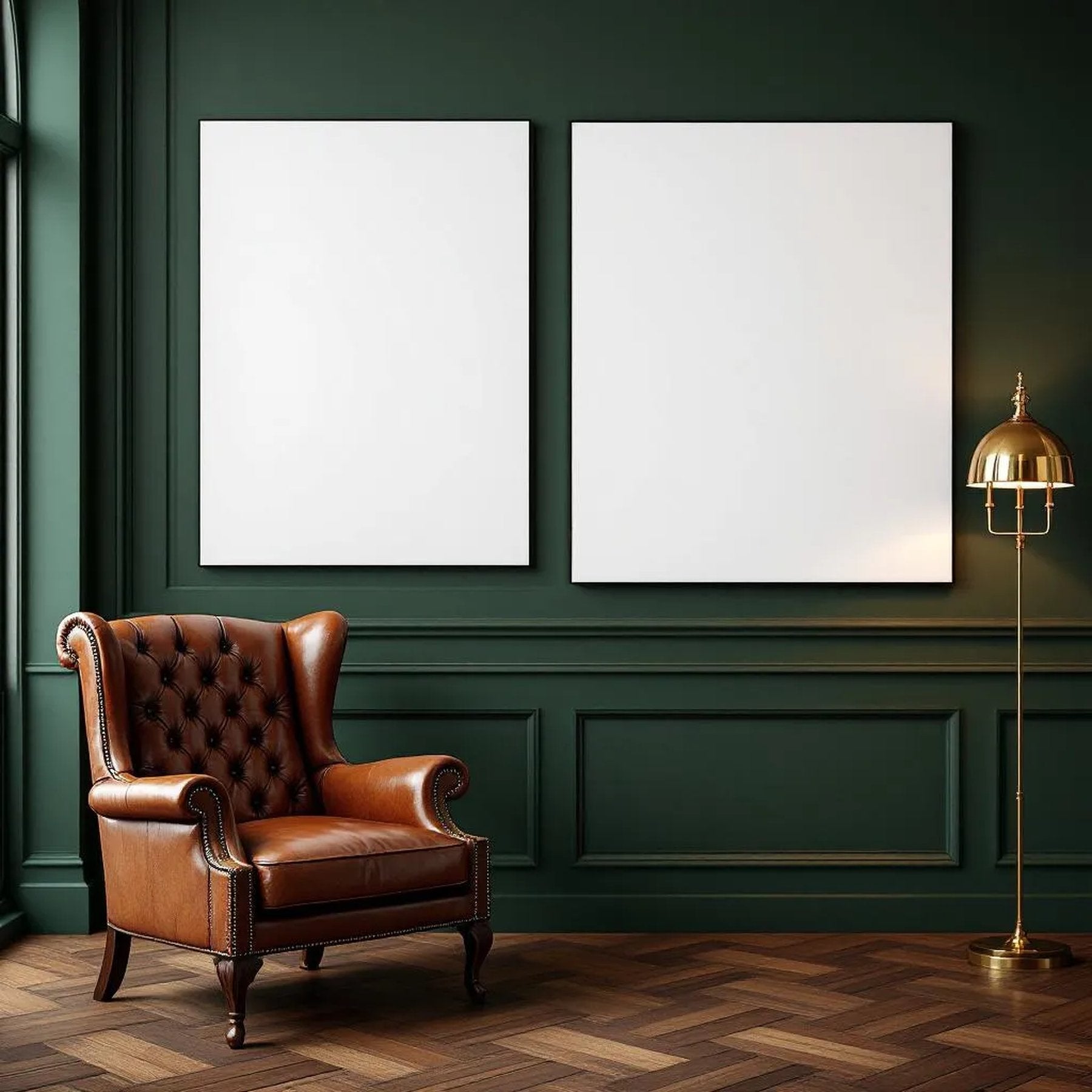 Reading Nook Editorial Room Mockup — Plain Square Frame Portrait 4:5 — Perspective View — #03012 | MockupBulk