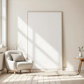 Scandinavian Wall Art Mockup — Plain Square Frame Portrait 2:3 — Perspective View — #02719 | MockupBulk