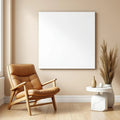 Scandinavian Frame Display Mockup — Plain Square Frame Landscape 3:4 — Perspective View — #02721 | MockupBulk