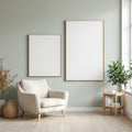 Scandinavian Lifestyle Frame Mockup — Plain Square Frame Portrait 2:3 — Perspective View — #02723 | MockupBulk