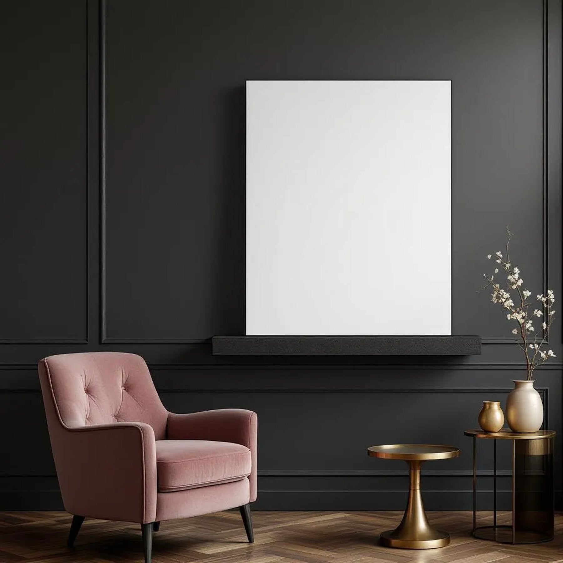 Art Deco Professional Frame Mockup — Plain Square Frame Portrait 5:7 — Perspective View — #02827 | MockupBulk
