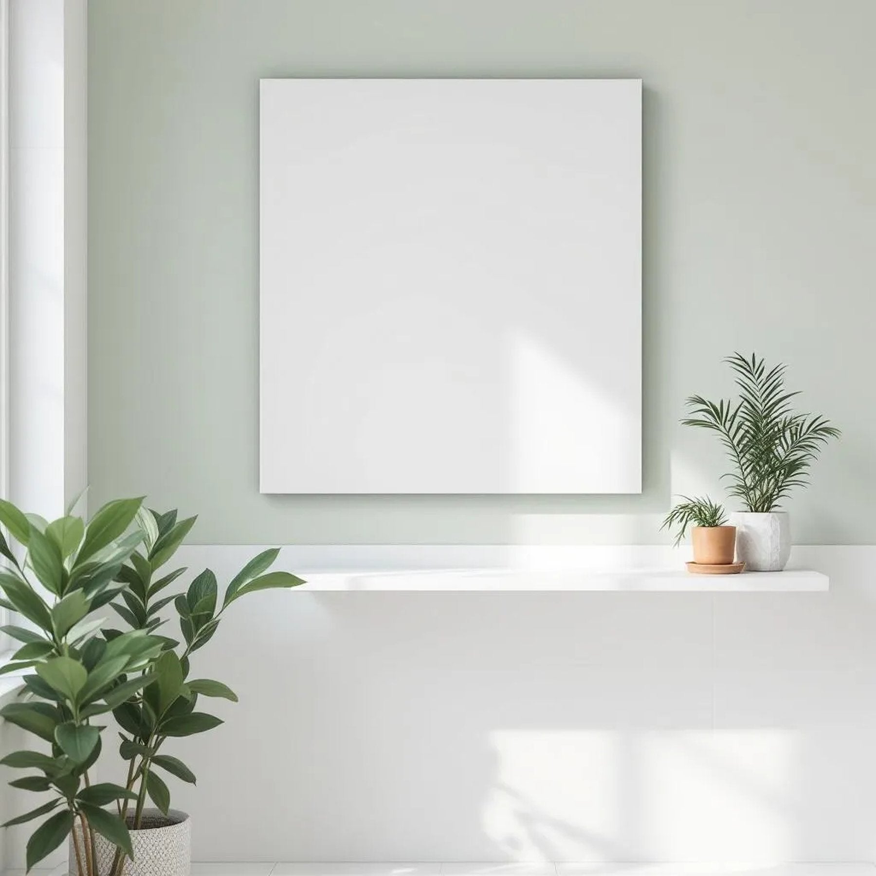 Spa Bathroom Frame Display Mockup — Plain Square Frame Landscape 11x14 — Perspective View — #03045 | MockupBulk