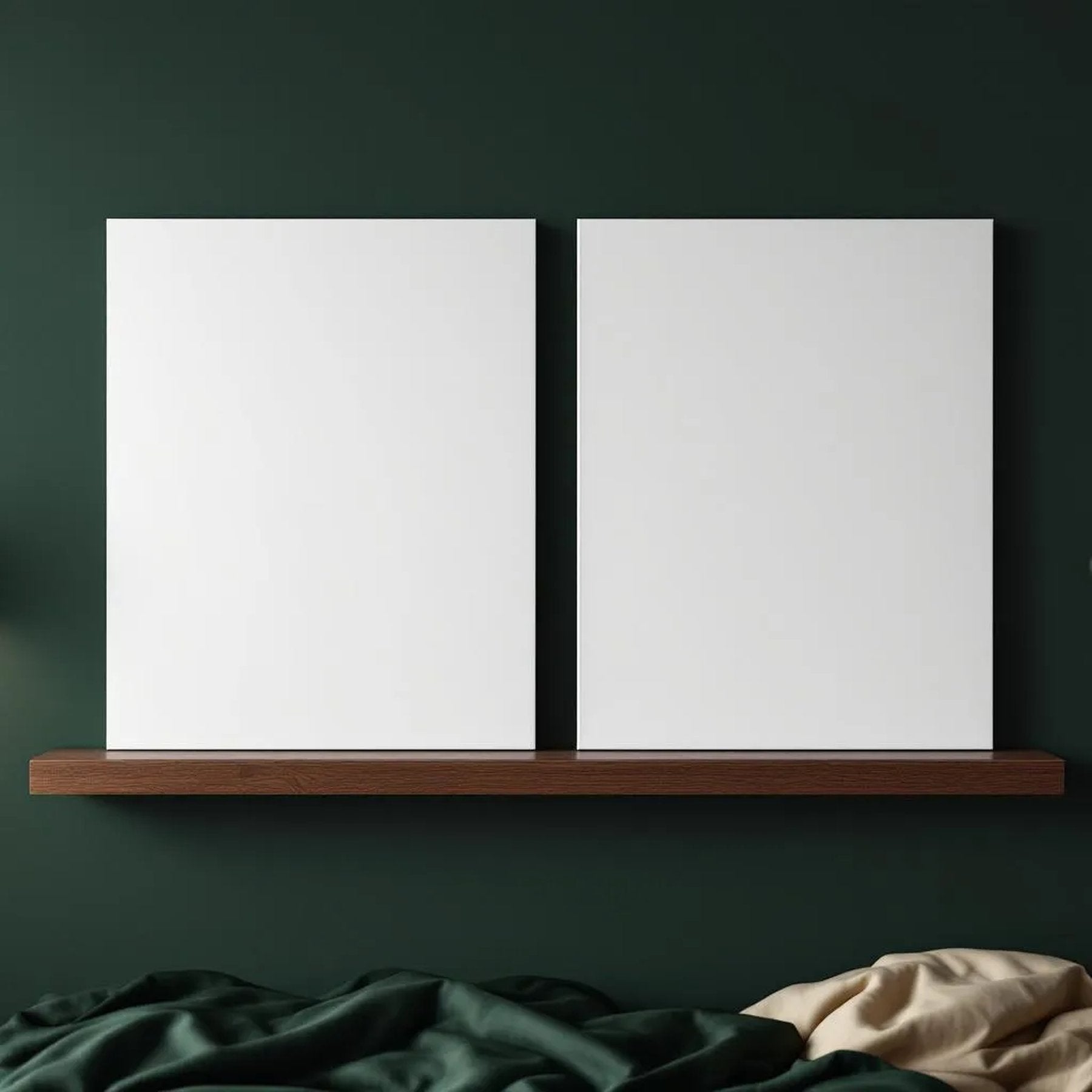 Dark Bedroom Room Scene Mockup — Plain Square Frame Portrait 4:5 — Perspective View — #02808 | MockupBulk