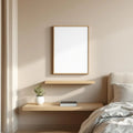 White Bedroom Styled Room Mockup — Plain Square Frame Portrait 2:3 — Perspective View — #02780 | MockupBulk