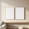 White Bedroom Frame Display Mockup — Plain Square Frame A-Series (A4 / A3) — Perspective View — #02783 | MockupBulk