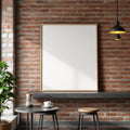 Cafe & Bar Frame Display Mockup — Plain Square Frame Square 1:1 — Perspective View — #03067 | MockupBulk