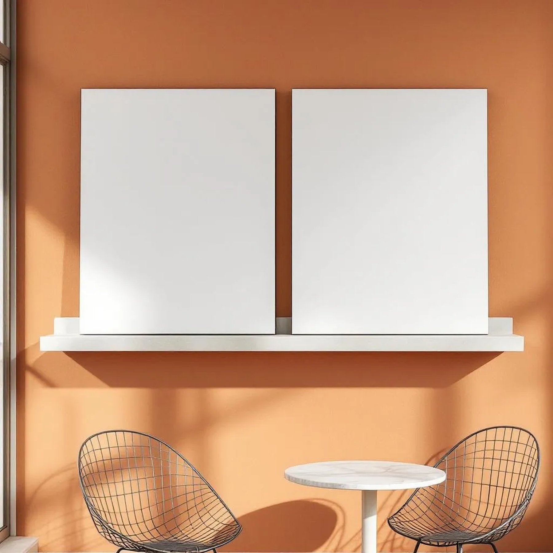 Cafe & Bar High-Res Frame Mockup — Plain Square Frame Portrait 2:3 — Perspective View — #03072 | MockupBulk