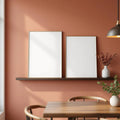 Dining Room Professional Frame Mockup — Plain Square Frame A-Series (A4 / A3) — Perspective View — #02998 | MockupBulk