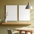 Dining Room Professional Frame Mockup — Plain Square Frame Portrait 2:3 — Perspective View — #02999 | MockupBulk