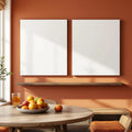 Dining Room Premium Interior Mockup — Plain Square Frame Portrait 4:5 — Perspective View — #03000 | MockupBulk