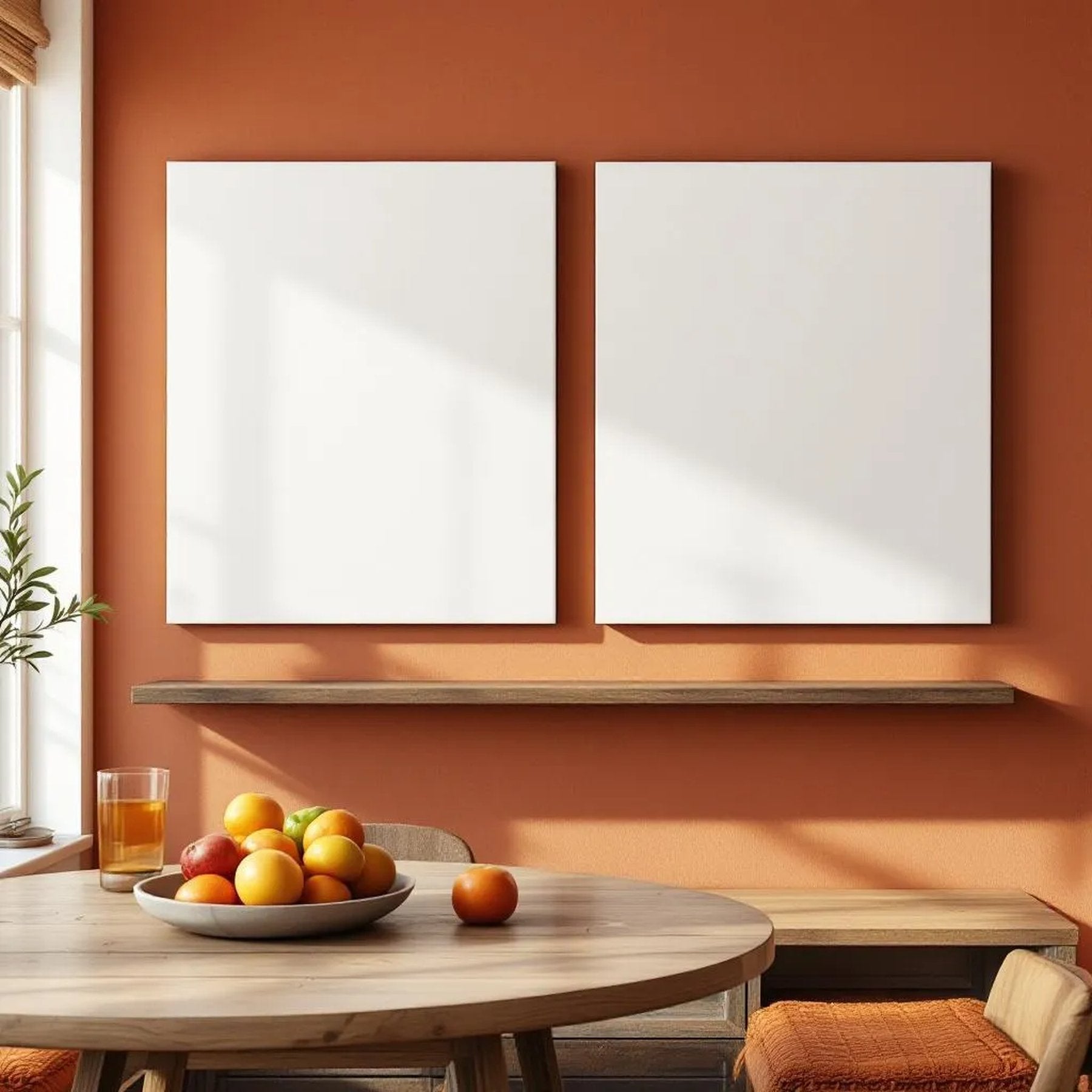 Dining Room Premium Interior Mockup — Plain Square Frame Portrait 4:5 — Perspective View — #03000 | MockupBulk