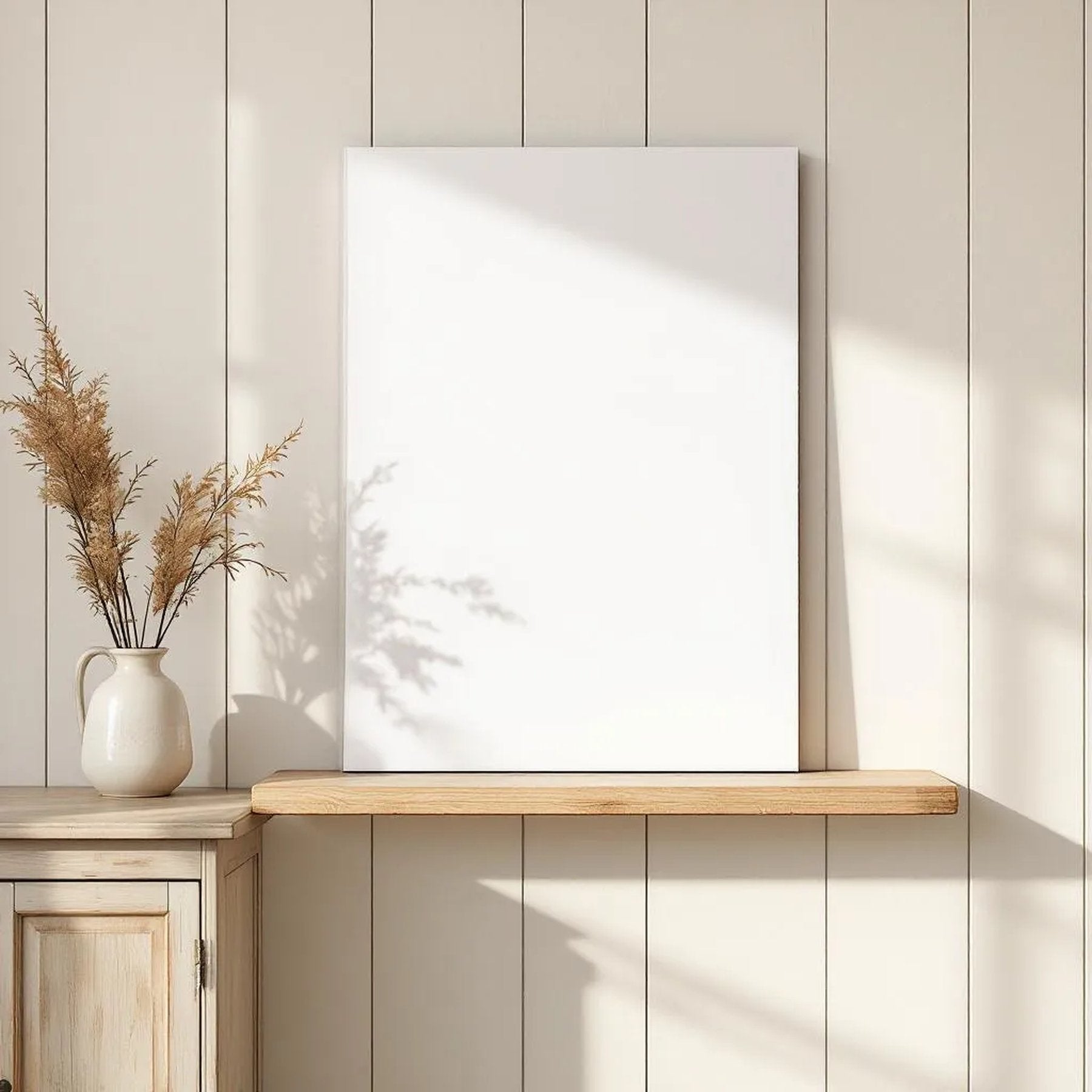 Farmhouse Premium Interior Mockup — Plain Square Frame Portrait 2:3 — Perspective View — #03188 | MockupBulk