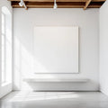 White Gallery Wall Professional Frame Mockup — Plain Square Frame Portrait 4:5 — Perspective View — #02853 | MockupBulk