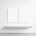 White Gallery Wall Interior Frame Mockup — Plain Square Frame Square 1:1 — Perspective View — #02854 | MockupBulk