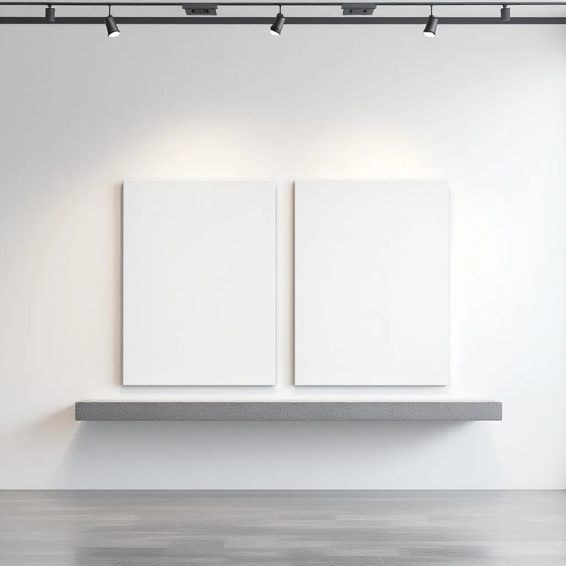 White Gallery Wall Editorial Room Mockup — Plain Square Frame Square 1:1 — Perspective View — #02855 | MockupBulk