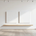 White Gallery Wall Premium Interior Mockup — Plain Square Frame A-Series (A4 / A3) — Perspective View — #02856 | MockupBulk