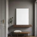 Hallway Interior Frame Mockup — Plain Square Frame Landscape 3:4 — Perspective View — #02972 | MockupBulk